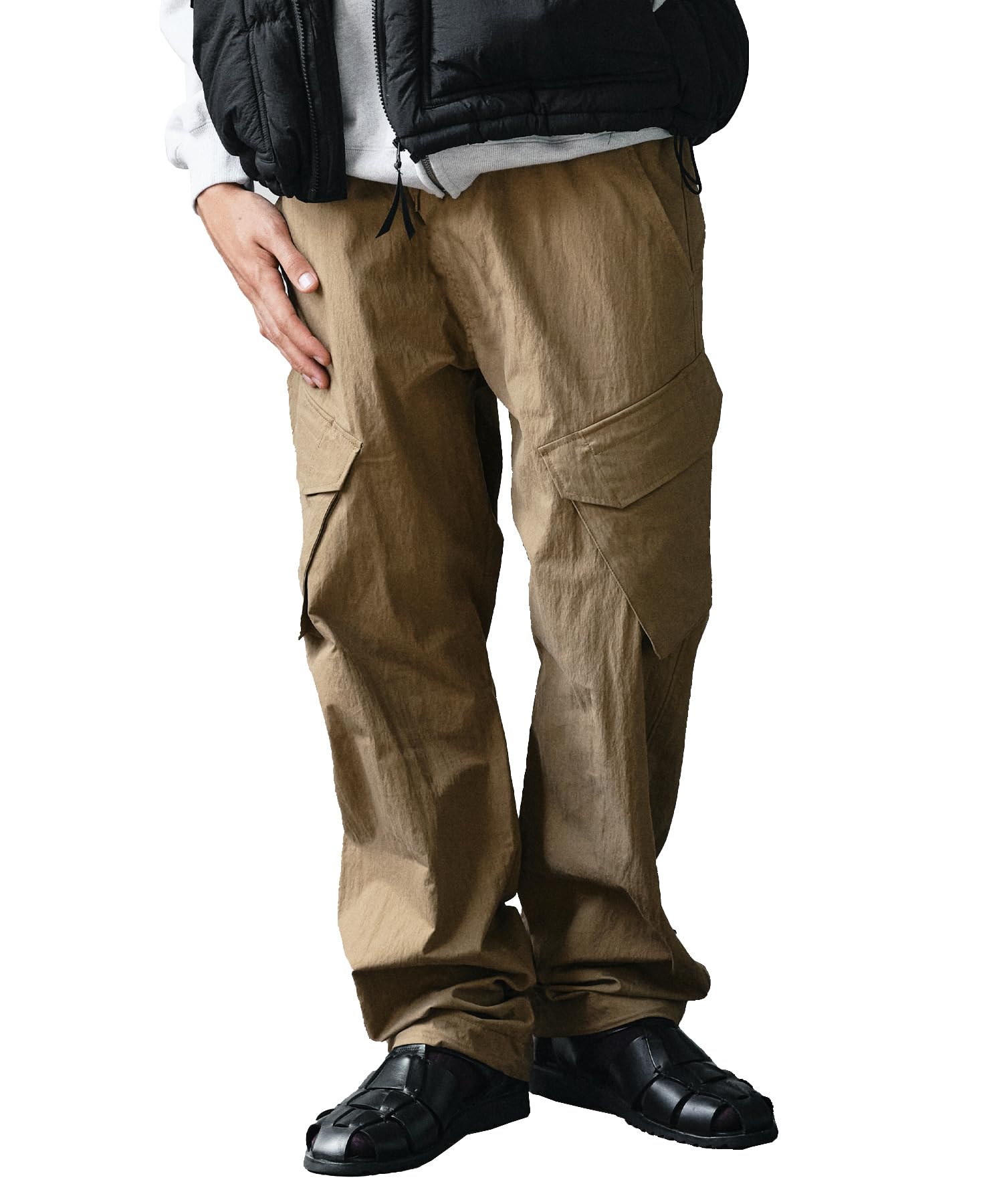 

Cliff Mayer Men s Medium Cotton Nylon Easy Cargo Pants, Beige