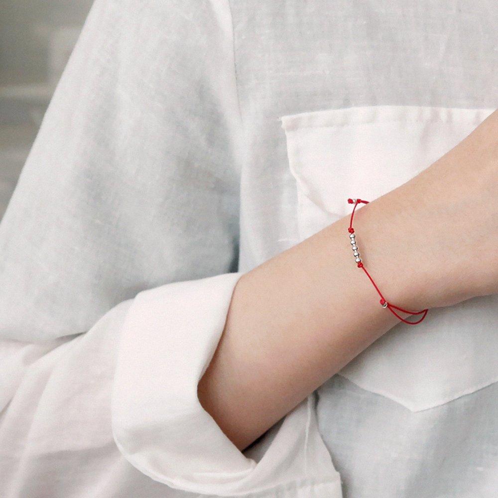 J.Lauren 02B0897 Daily Silk Cord Silver Ball Bracelet