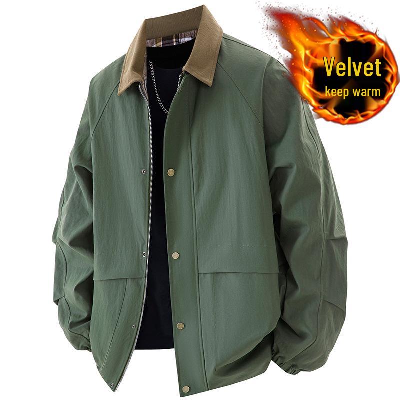 Plus Size Men's Versatile Lapel Jacket for Spring and Autumn