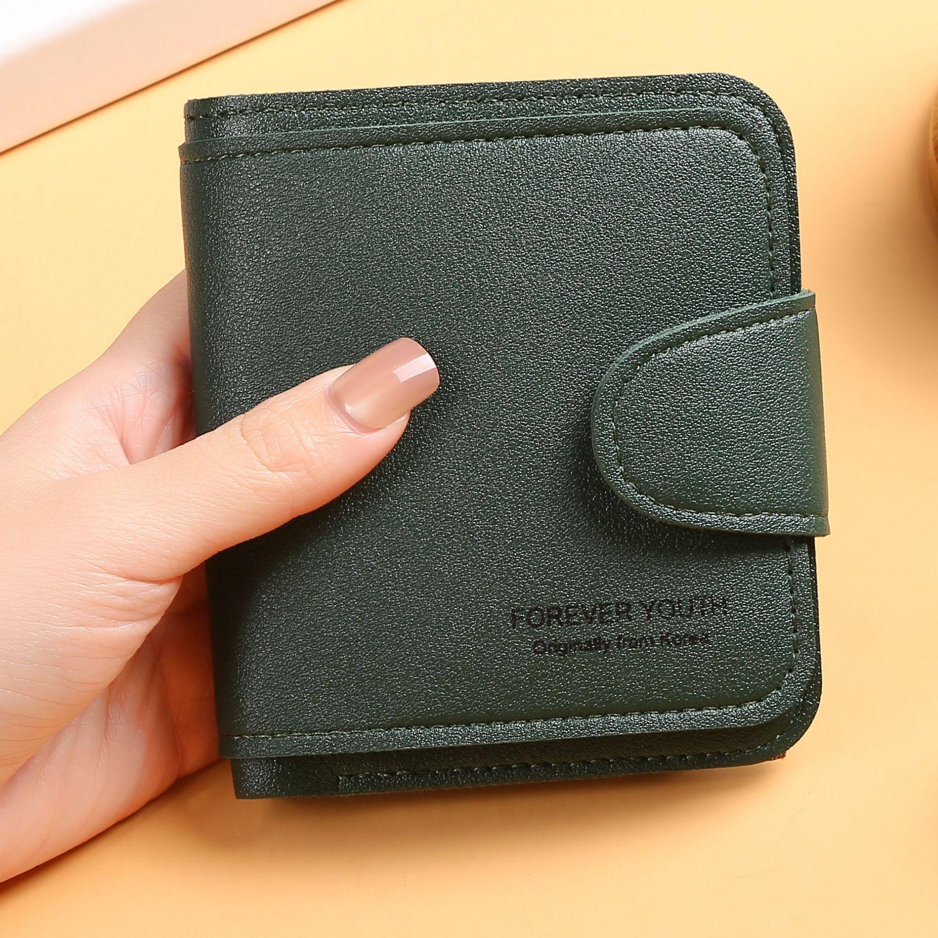 

Женские кошельки красные черные маленькие мини-кошельки с застежкой-молнией и держателем для карт с кожаной пряжкой зелёный