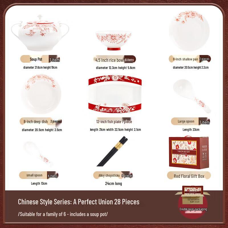 Mode Lanca 28-Piece Ceramic Dinnerware Wedding Gift Set