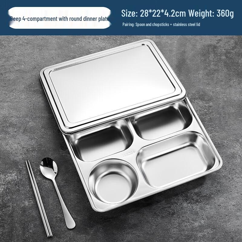 

304 Stainless Steel Divided Meal Plate Set