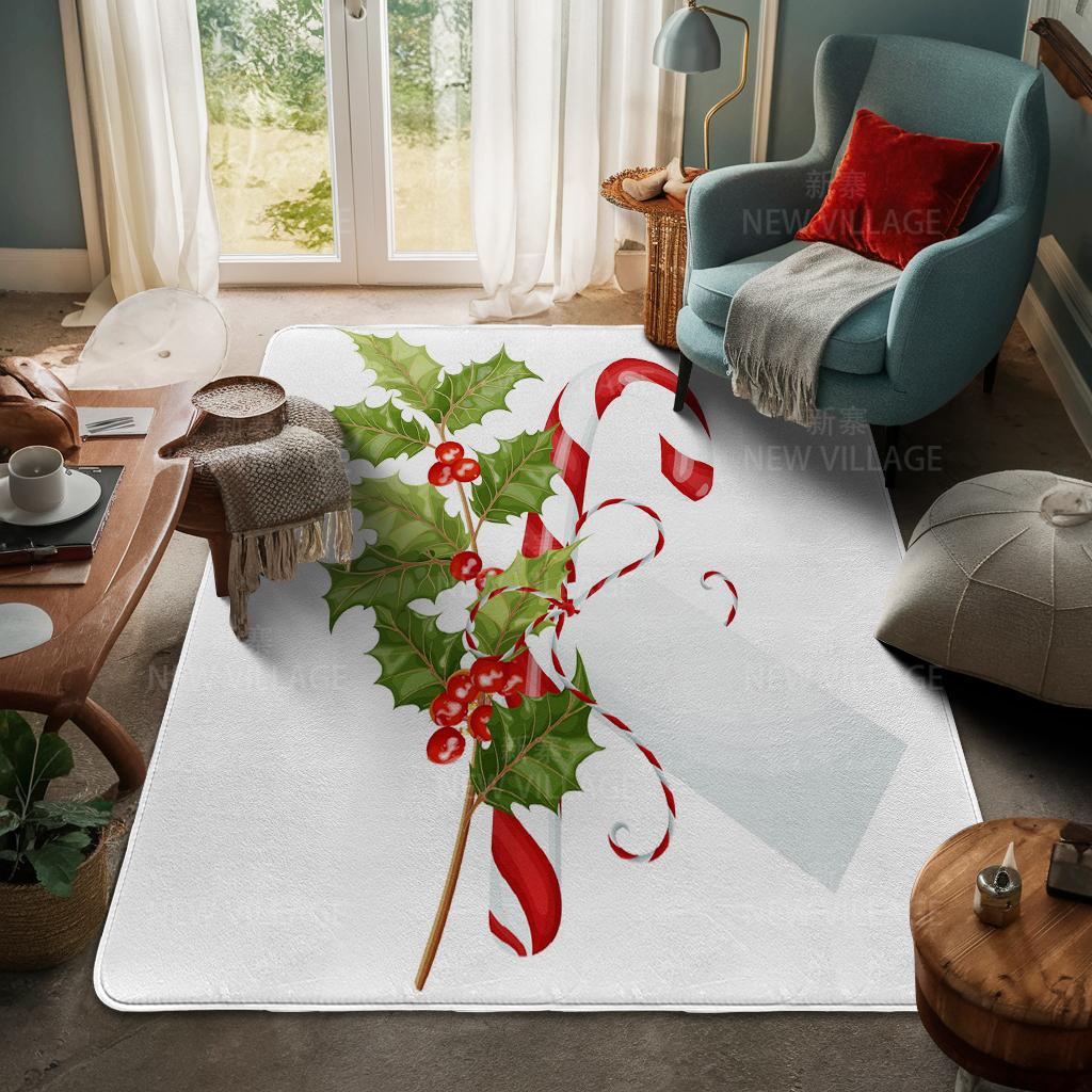 House Entrance Carpet Home Door Mat Living Room Bath Foot Bathroom Non-slip Water Absorption Rugs Bath Merry Christmas Winter