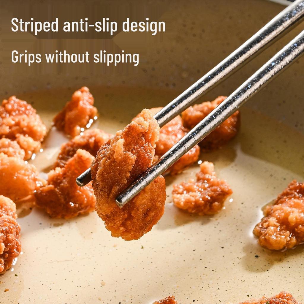 36cm Non-Slip Pure Titanium Frying & Hot Pot Chopsticks - Anti-Scald, Crystal Coated
