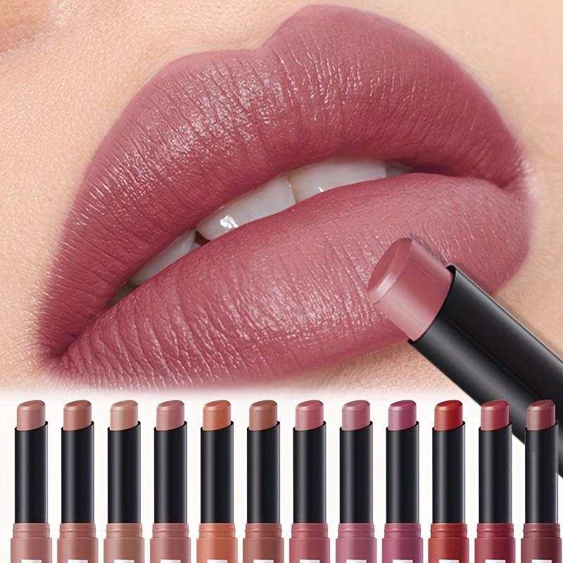 Hydrating Matte Lipstick 12 Colors Moisturizing Lip Gloss Highly Pigmented Long Lasting Lip Glaze for Daily Makeup