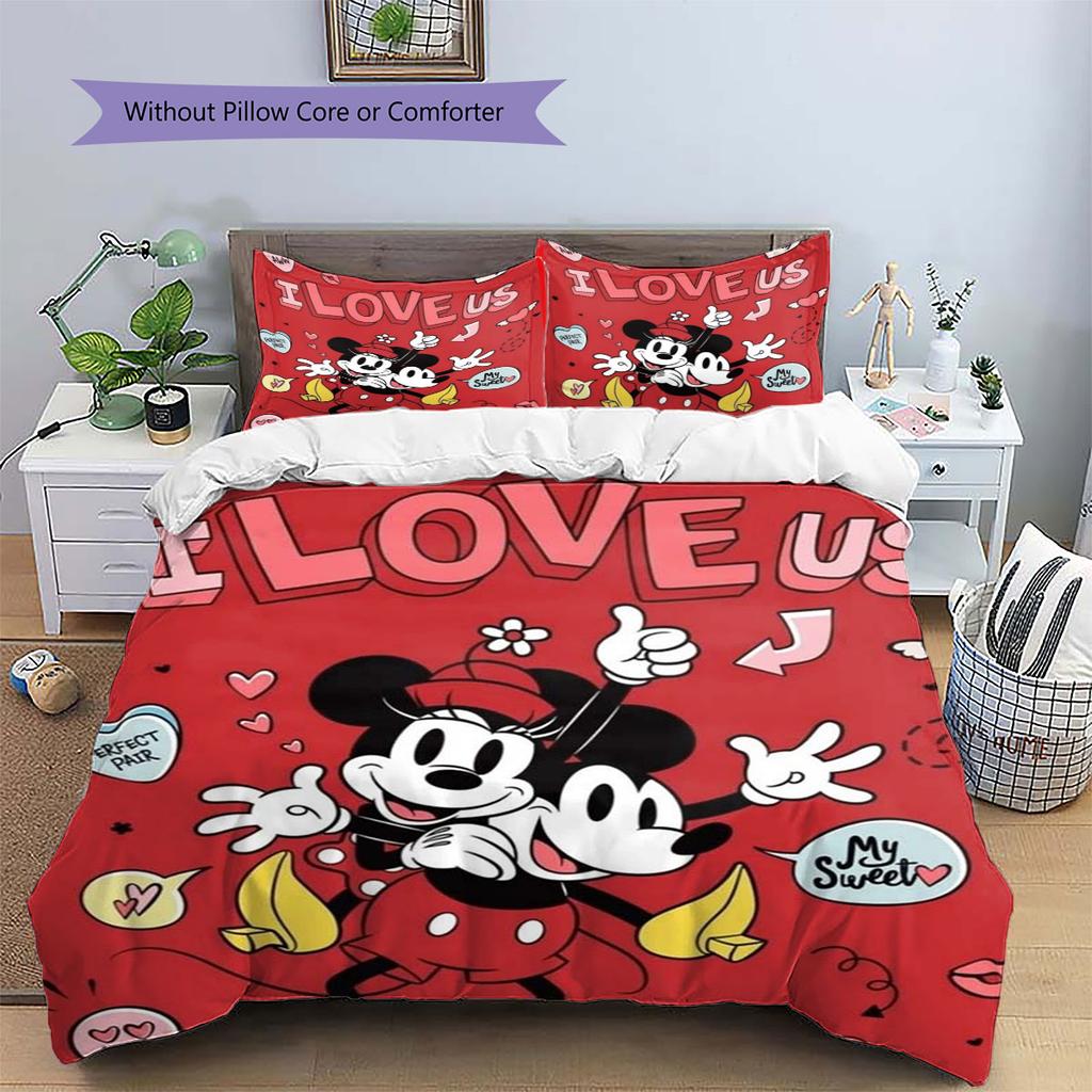 Retro American Comic Book Style Mickey Mouse Themed Pattern The Perfect Choice for Decorating A Child's Bedroom Warm Bedding Set