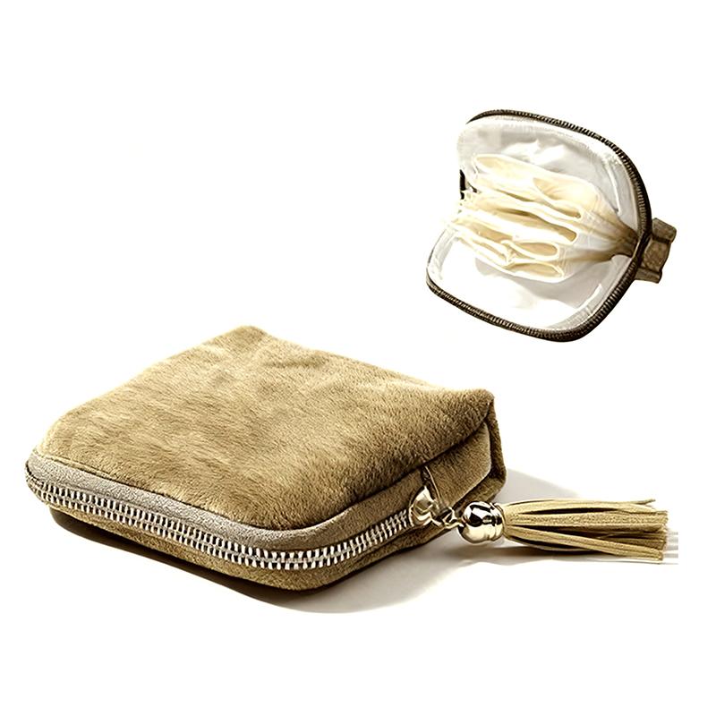 Exquisite Jewelry Storage Bag With Tassel Pendant Ring Zipper Jewelry Bag Large Capacity Travel  Bracelet Storage Pouch