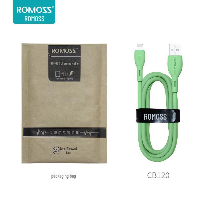 

Кабель быстрой зарядки из жидкого силикона ROMOSS для iPhone XS Max Mint Green