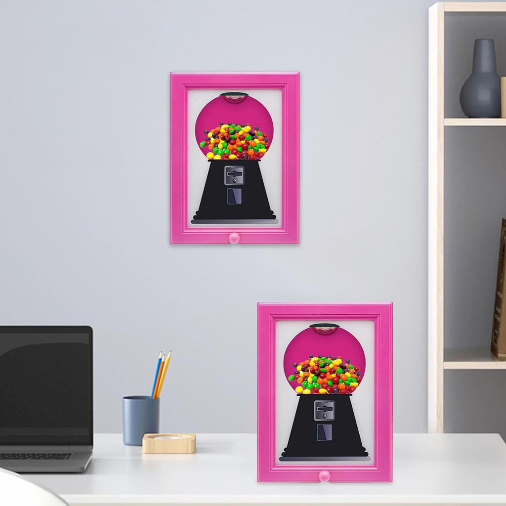 Hanging Candy Machine Photo Frame Wall Mounted Gumball Machine Picture Frames Wall Mount Candy Dispenser Food Storage
