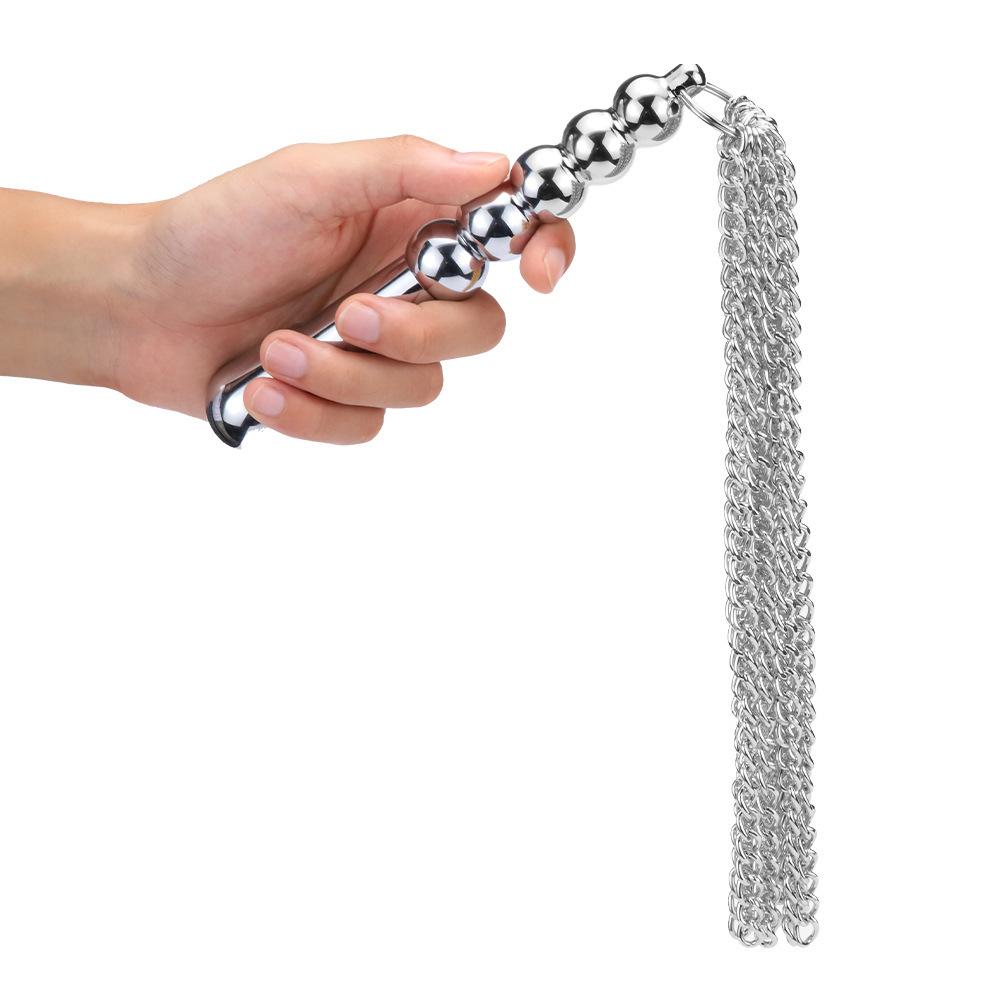 High-quality PU Whip Sex Toy Large Horse Whip Training Tool Party Metal Chain Whip Flirting Beads Anal Plug Adult Sex Toys