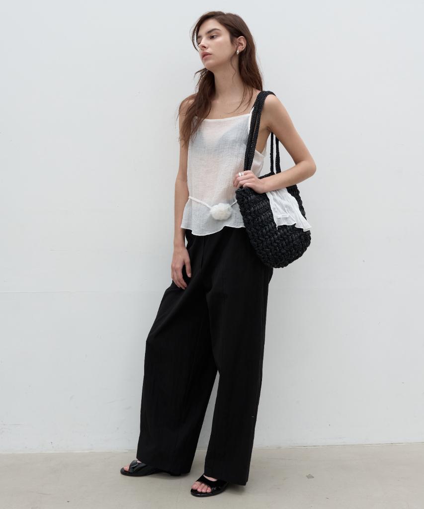Seolan Flower Sleeveless Blouse_White