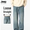 JEEP SPIRIT Men's Relaxed Fit Straight Leg Stretch Denim Jeans