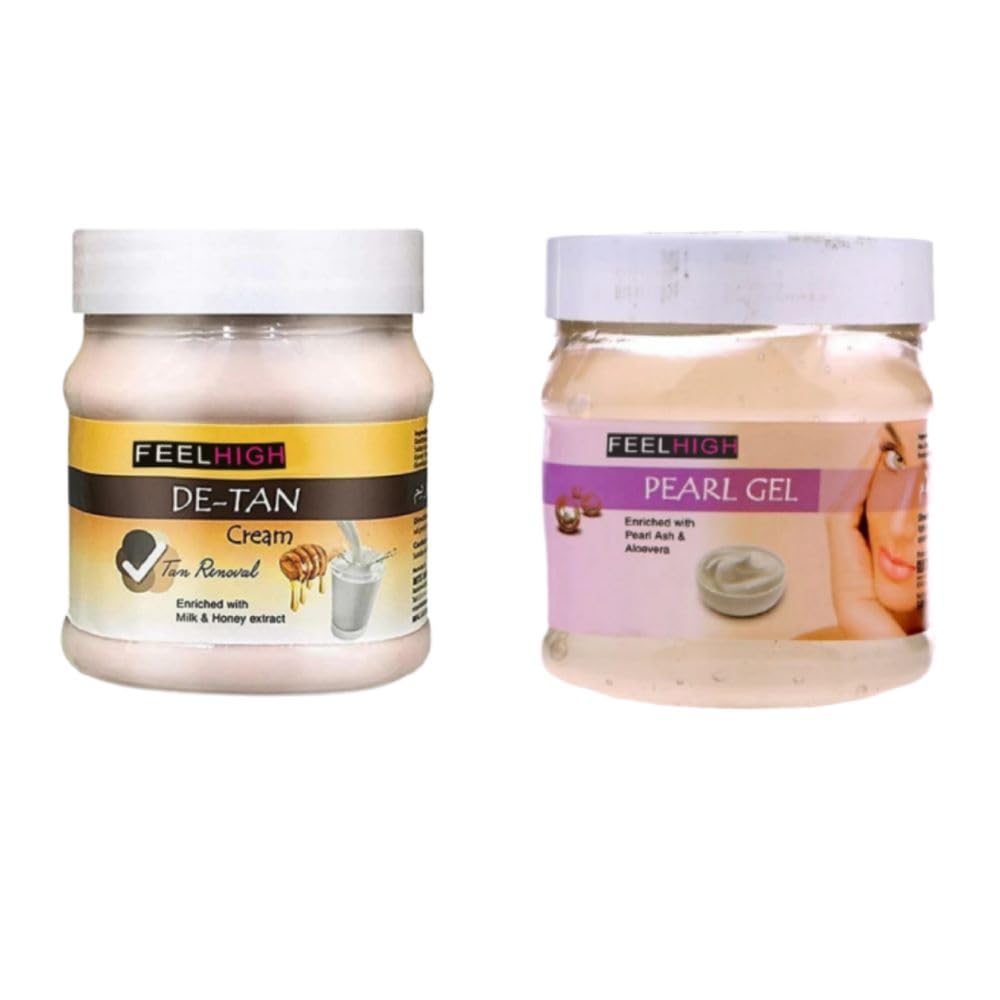 Feelhigh Face & Body De tan Cream -500gm And Skin Purifying Gel-500gm -Skin Care Products (Detan Cream And Pearl Gel)
