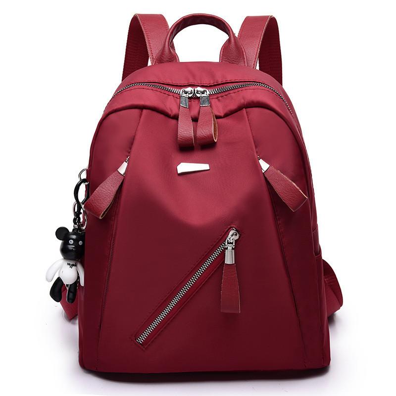 Nylon Backpack For Teens With Color Block Design And Travel Use