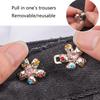 Flower Waist Tighten Pins for Pants Waist Cinch Button Clasp Brooch Clip Clothing Accs Easy Use Waist Fitness Snap Pin