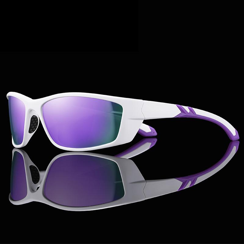 Bicycle Cycling Outdoor Motorcycle Driving Sunglasses Night Vision TAC Lenses PC Frame Brown/Blue UV400 Protective