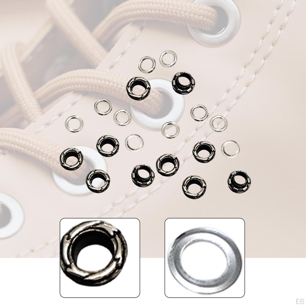 10 Eyelets with Washers – Easy-to-mount Metal Eyelet Set for Bags, Shoes, Upholstered Furniture