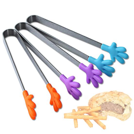 Nerezová ocel Klip na jídlo Silikonová dlaň Zelenina Ovoce Kostky ledu Dortové kleště