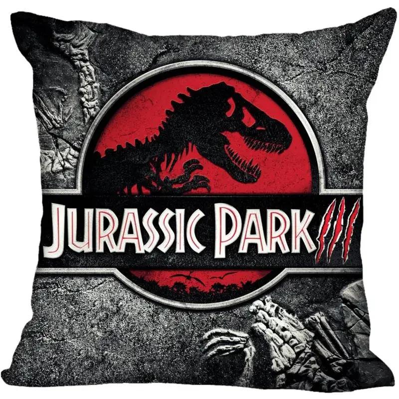 Custom Jurassic Park Logo Square Pillowcase Custom Zippered Pillow Cover Case 45x45cm(One Side)