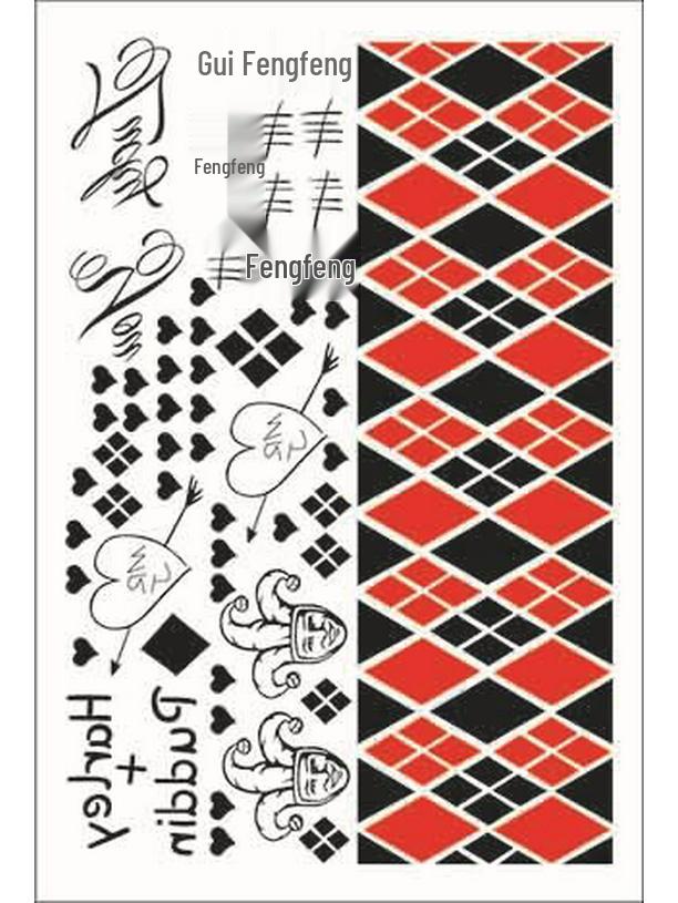 

Хэллоуинские тату-наклейки Отряд Самоубийц X-Force: Тема Харли Квинн и Джокера As Marked on Product