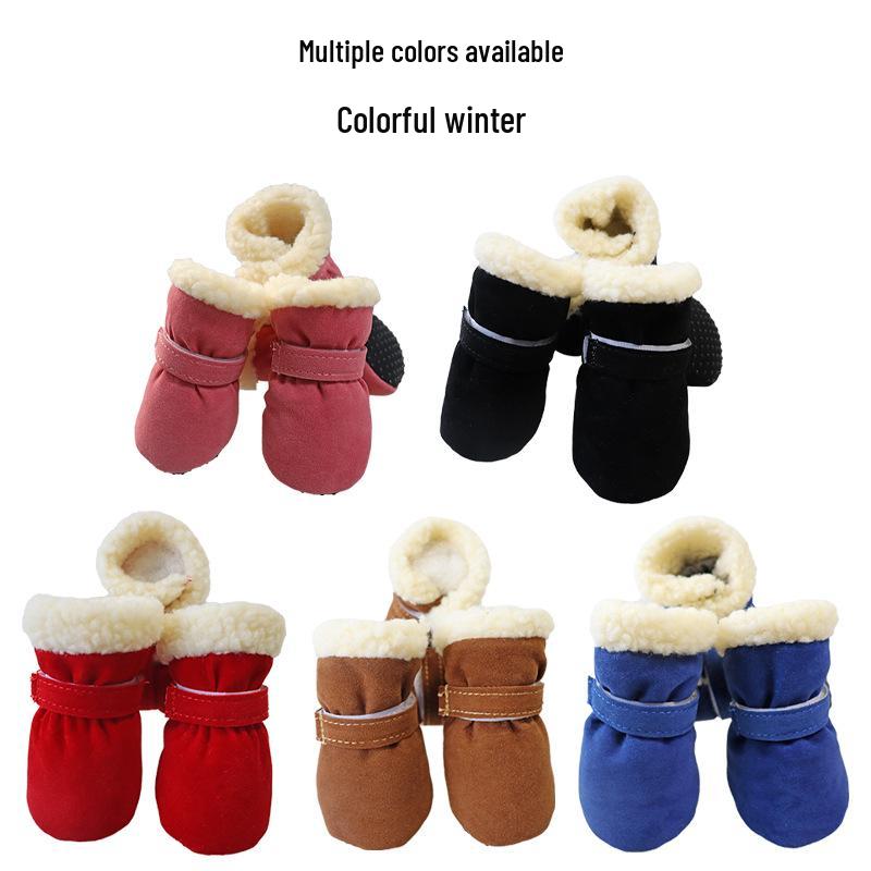Fleece-Lined Pet Snow Boots: Soft-Soled, Non-Slip, Warm Slippers for Dogs