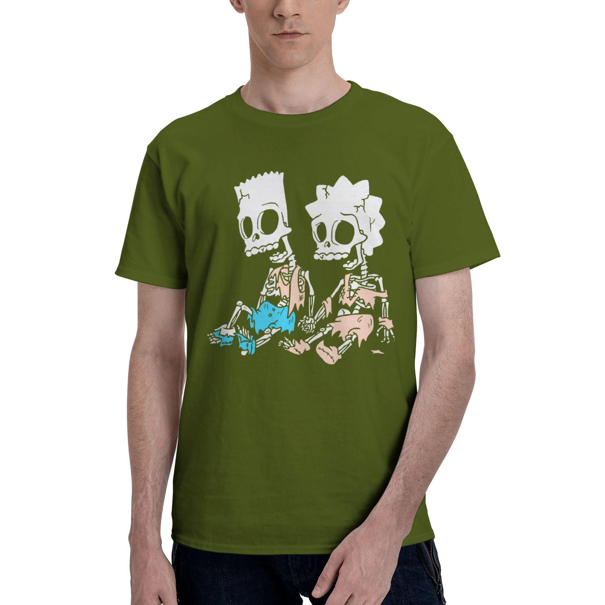 

Custom Cool S-Simpsoned Lisa Bart T Shirt Men Short Sleeve 100% Cotton T-shirt Leisure Tees Streetwear Tshirts 4XL