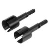 2pcs Aluminum Alloy Metal Wheel Axle for HIMOTO 1 10 E10MTL E10MT E10BP RC Car Part (Black)