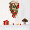 Plastic Christmas Wreath Bowknot Christmas Upside Down Tree Pendant Shining   Front Door