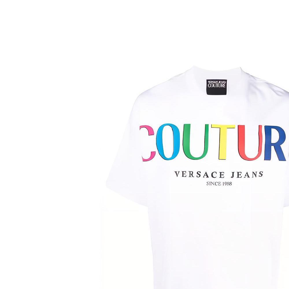 VERSACE JEANS COUTURE FW21 T Shirt Men's White Gift Recommendation 71GAHP02-CJ00P-003