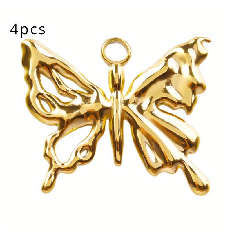 

4pcs stainless steel sweet butterfly accessories DIY handmade jewelry necklace butterfly decoration accessories 4pcs золотой
