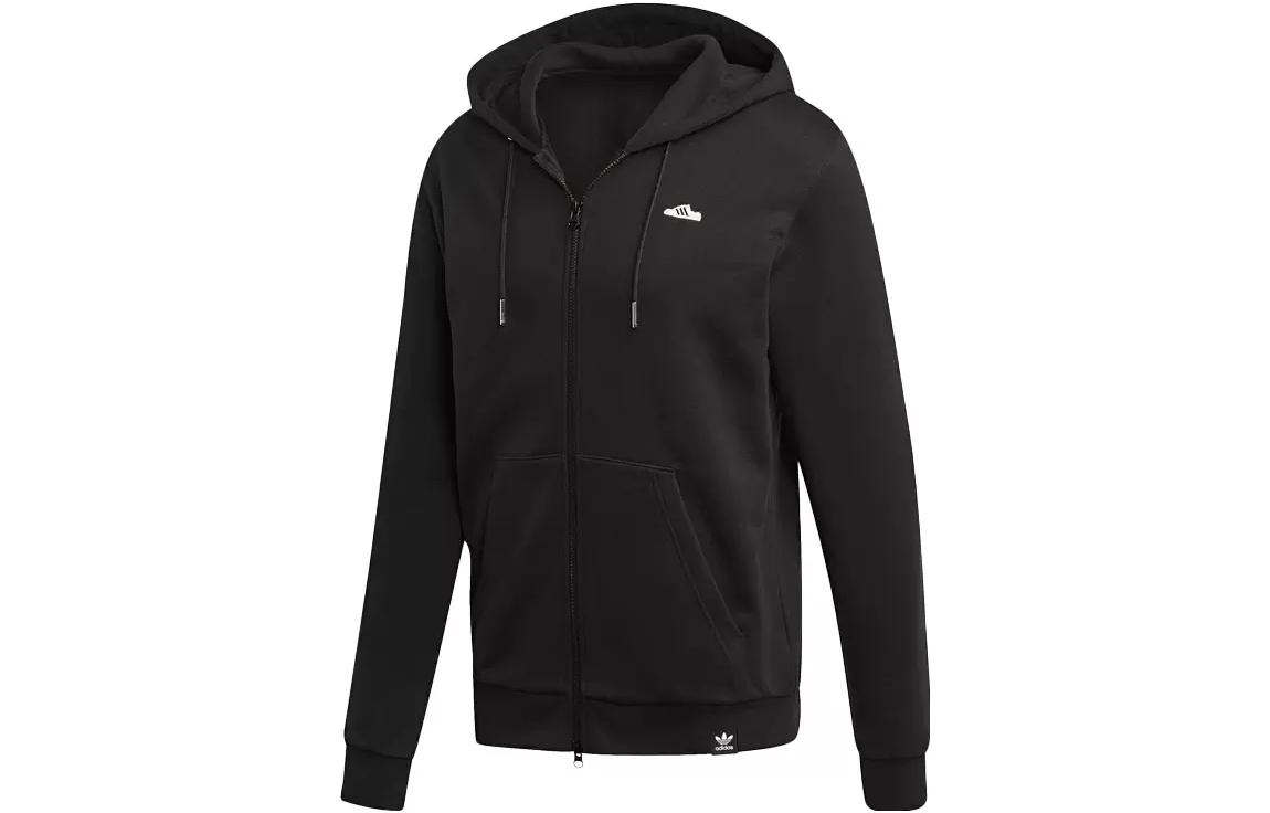 Adidas Originals Sweatshirts Men s Black Hooded Moderate Cardigan FK9980 XL