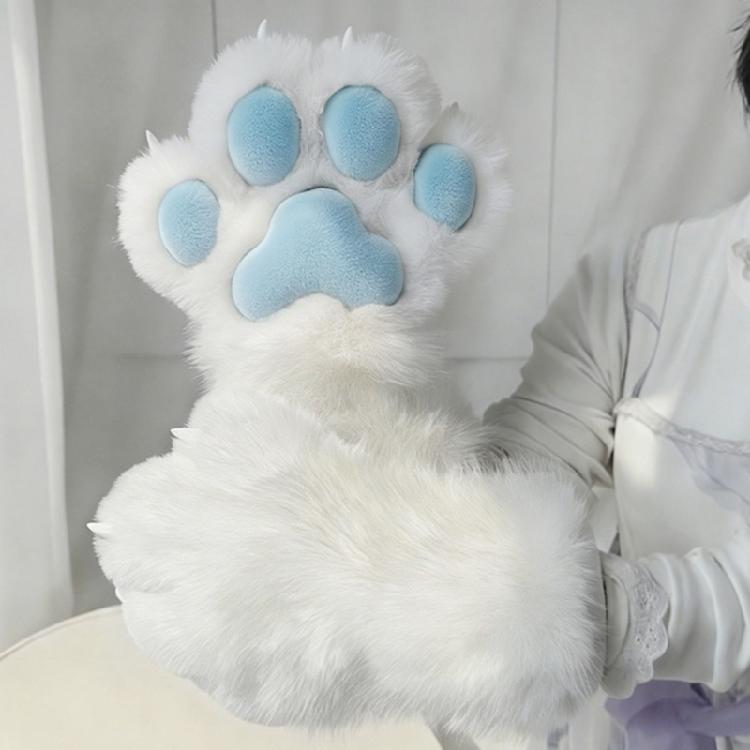 Plush Animal Theme Paws Gloves Fursuit Handwear With Soft Pad For Adult and Kids Halloween Party and Roleplay Game Wear