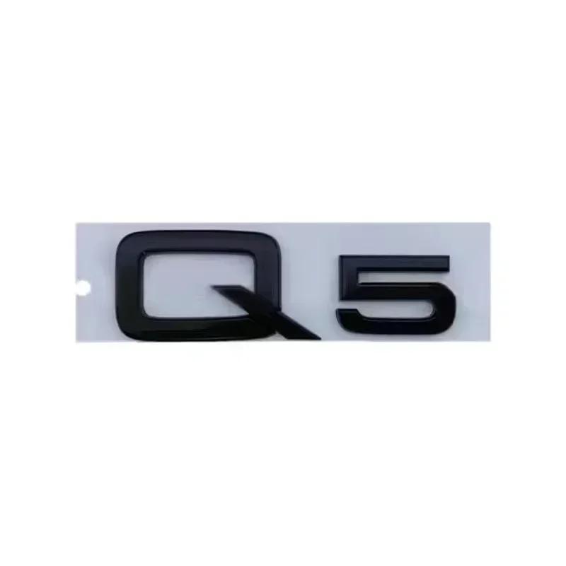For Audi RS3 285mm For Audi Q5 2014-2019 4Ring Logo ABS Black Car Hood Front Grill Emblem Rear Trunk Badge Q5 Sticker Quarrto Sline Emblem