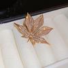 Rhinestones Maple Brooch Vintage Maple Leaf Crystal Pendant Woman's Brooch Pin Corsage Accessories Gift
