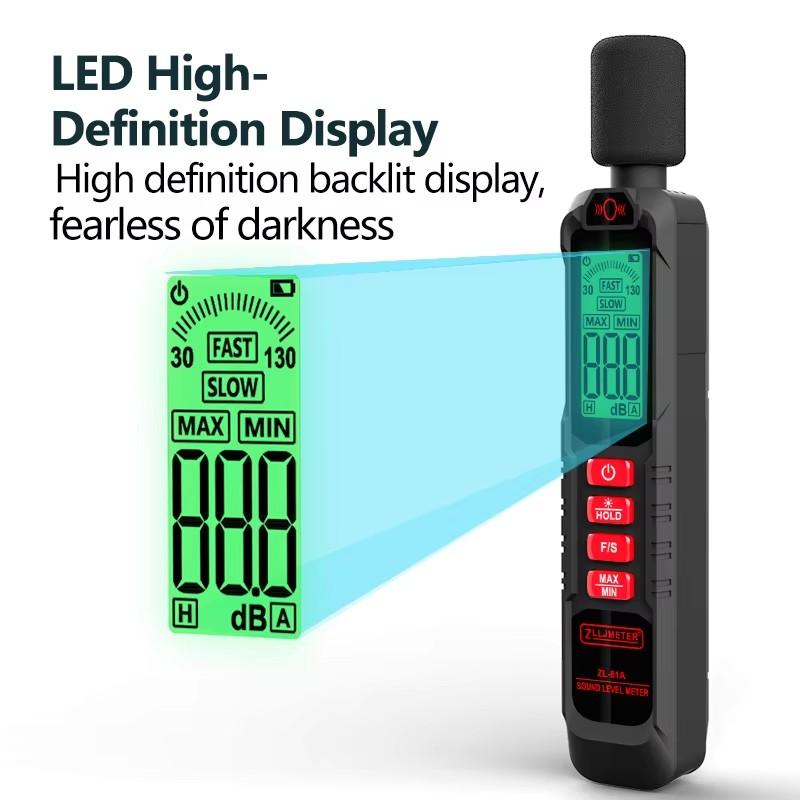 Digital Handheld Sound Level Meter Noise Measuring Instrument DB Metro 30~130dB Audio Measuring Device for Environmental Monitor