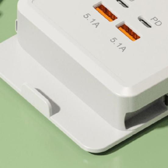 Caricabatterie Multi-Porta con Supporto Ricarica Rapida 2PD e 2USB Universale 5.1A Protezione da Cortocircuito e Sovraccarico Testa di Ricarica