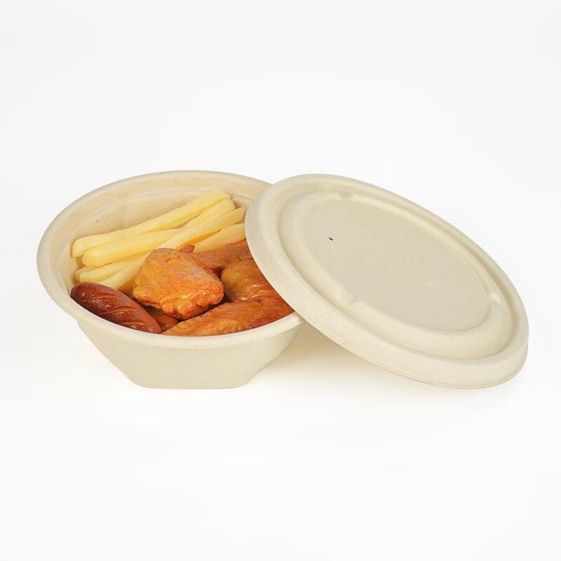Deshangyuan Biodegradable Sugarcane Pulp Takeout Bowls with Lids