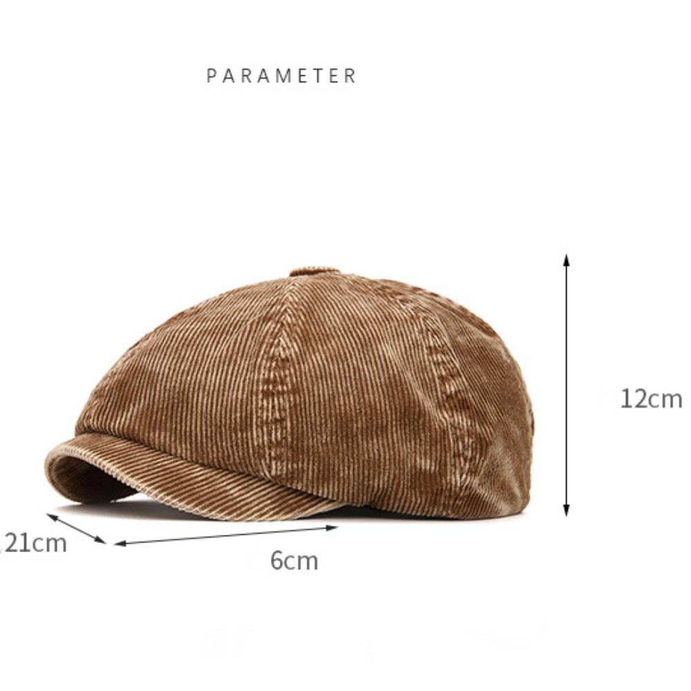 HT4911 Mens Berets Women Corduroy Artist Painter Beret Hat Male Female Adjustable Ivy Flat Cap Autumn Winter Octagonal Beret Cap
