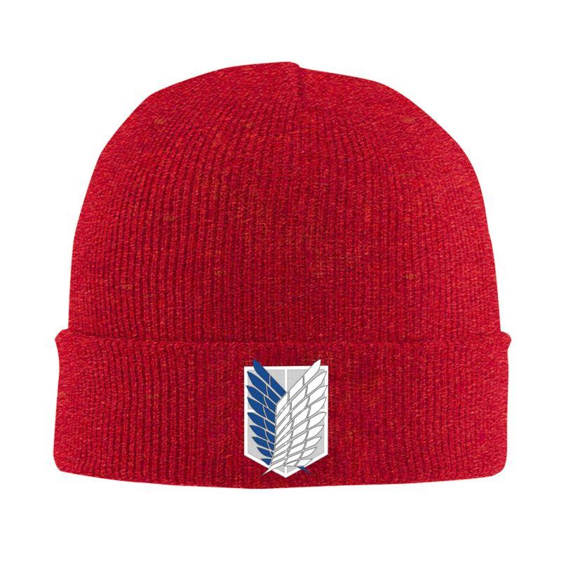 Attack on Titan Logo Print Beanie Hats Unisex Bonnet Hats Outdoor Knit Hat Autumn Winter Warm Head Wrap Caps Skullies Beanies