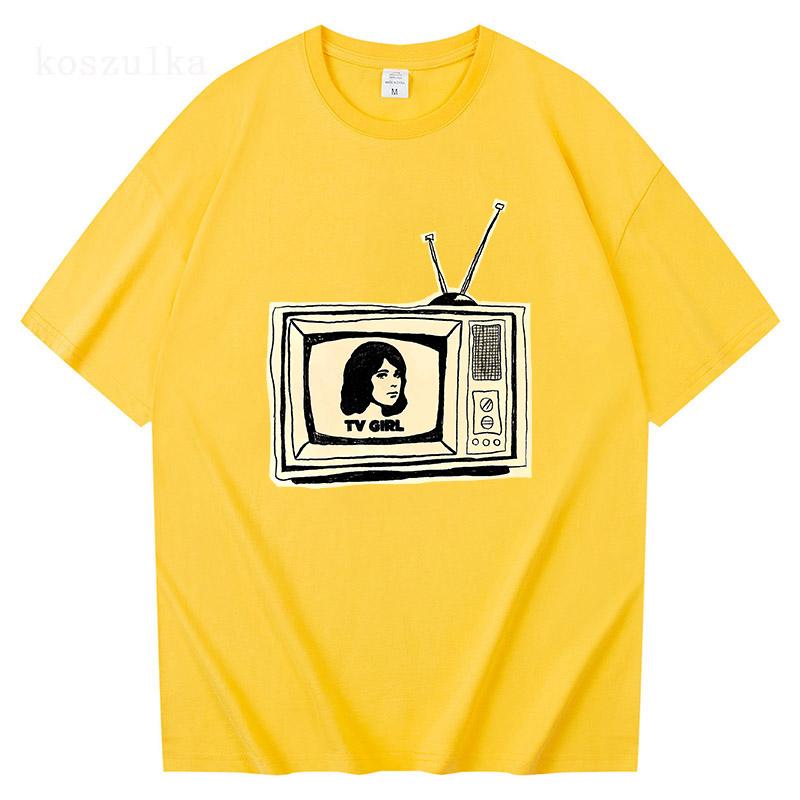 

Классическая футболка Tv Girl 2025, модная мужская/женская футболка с рисунком в стиле Харадзюку, унисекс, высококачественные эстетичные винтажные хлопковые футболки XXL