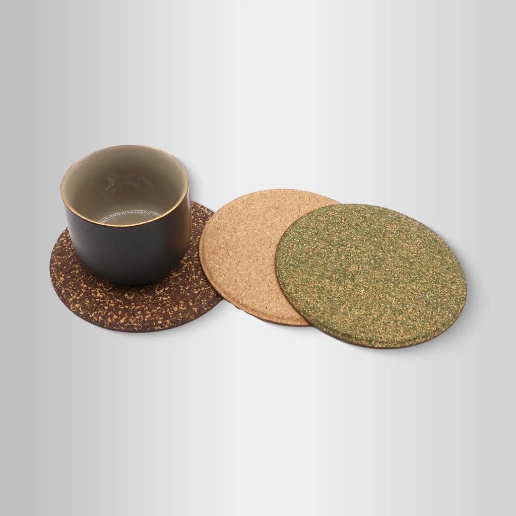 Sottobicchiere Rotondo in Sughero per Caffè Antiscivolo e Termoresistente Isolamento Termico Tappetino per Tazza Accessorio in Legno Naturale Piano di Lavoro Cucina