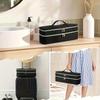 Unisex-Adult Polyester Cosmetic Bag  Shark Flex Style Portable Double-Layer Travel Organizer Case, Non-Waterproof Unscented Storage for Hair Dryer