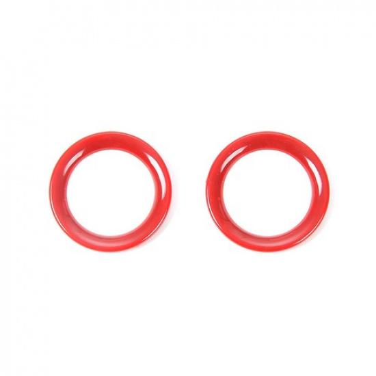 2pcs Inner Front Door Speaker Ring Trim Decor for Jeep Grand Cherokee 2011+ Red