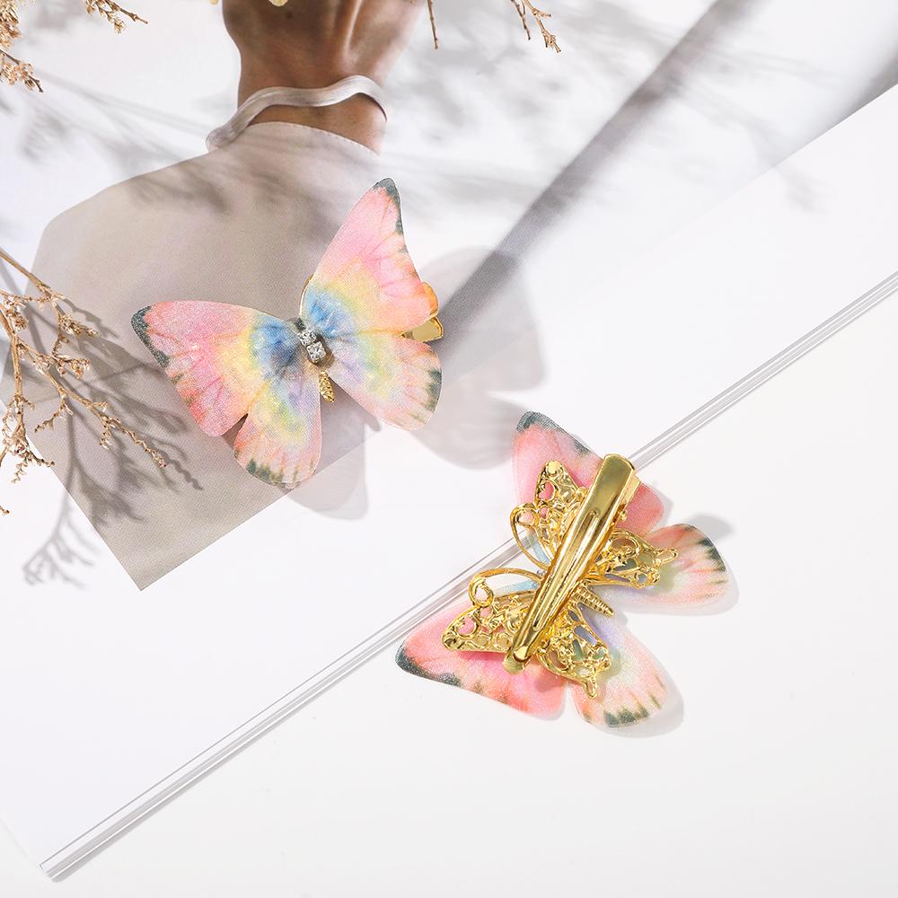6PCS/set Colored Butterfly Hairpins Hair Clip Women Summer Sweet Hair Clip Side Clips Hair Accessories Hairpin