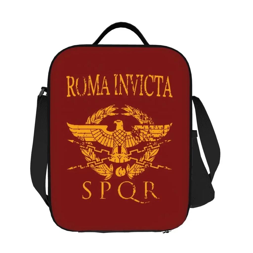 Vintage Gold Roman Empire Eagle Insulated Lunch Bags for Camping Travel Rome SPQR Emblem Waterproof Cooler Thermal Lunch Box