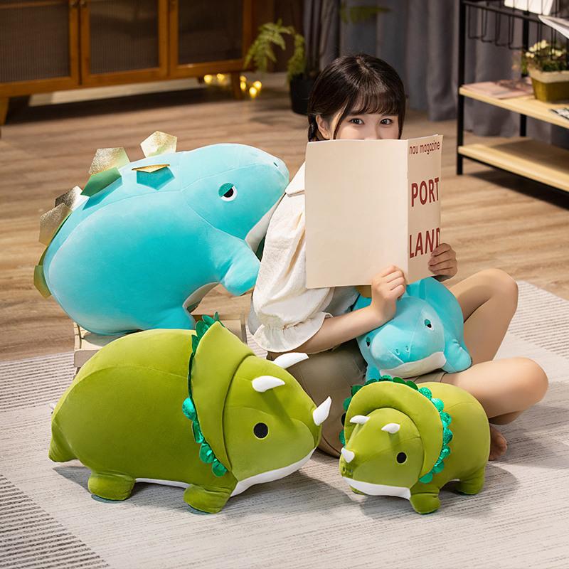 Dinosauří panenka Polštář Kreslený Triceratops Stegosaurus Plyšová hračka Dětská panenka dárek k narozeninám