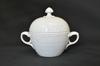 ROYAL COPENHAGEN White Fluted Half-Lace Sugar Pot Denmark Vintage Rare