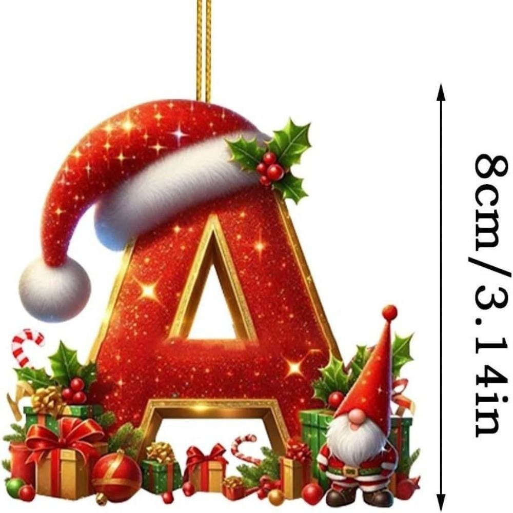 New 26 Letter Christmas Decorations Personalized Design DIY Christmas Tree Hanging Pendant Acrylic Xmas Letter Decoration Gifts