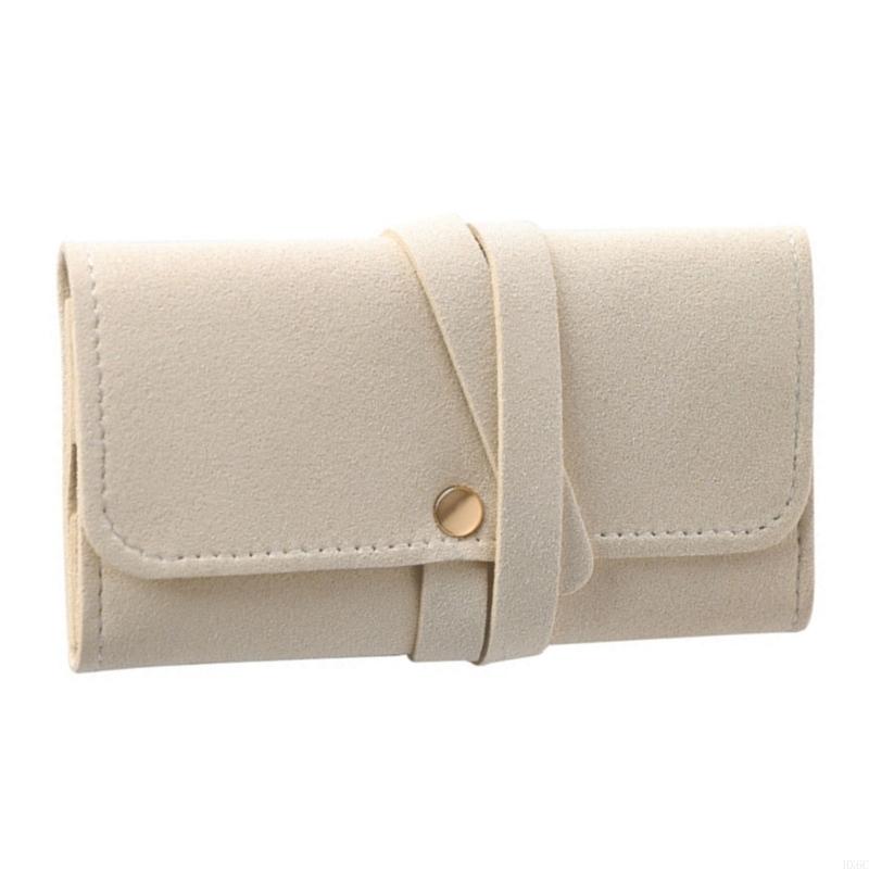 Space Saving Leather Jewelry Case Roll With Multiple Pockets For Earring Rings Necklace Storage Handheld Packaging Bag HX6C