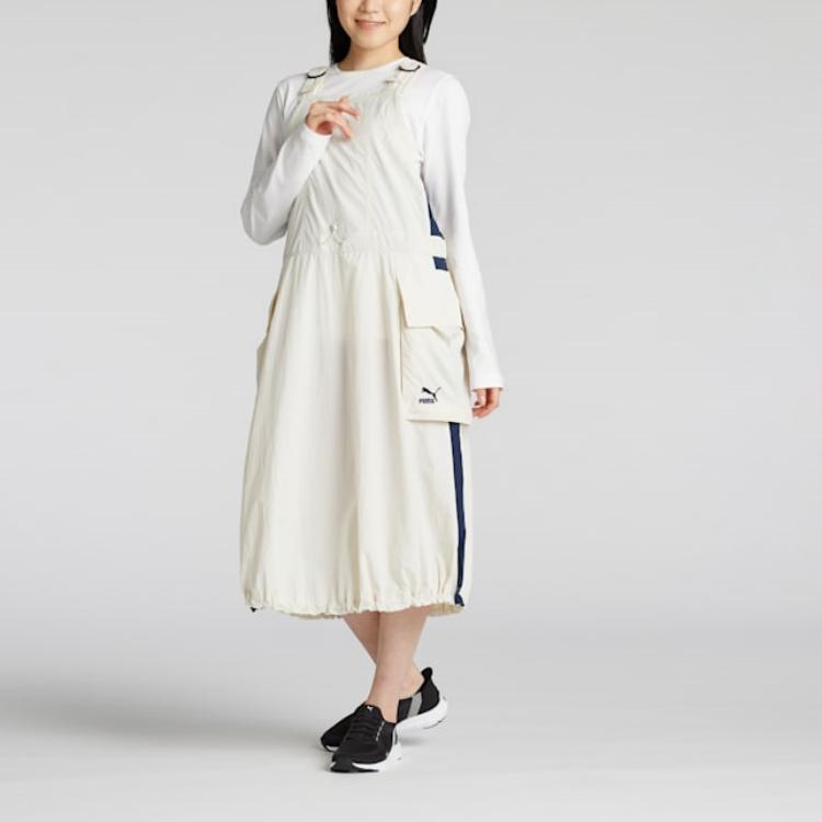 Puma T7 Fashion Versatile Simple Camisole Dress Women Dresses High-Mountain-Snow 628129-87